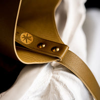 Wedge handbag - French goat leather in Antique Gold - Luxury edition *01