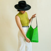 Wedge bag - Fresh lime leather