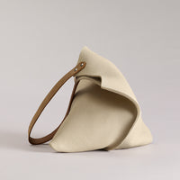 Wedge bag - Thick cream bull hide