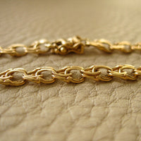 Delicate 18k double-link solid gold bracelet - Trelleborg, Sweden 1963