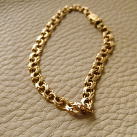 Delicate 18k double-link solid gold bracelet - Trelleborg, Sweden 1963