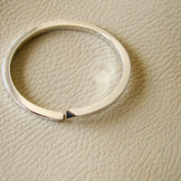 Heavy 46g Modernist Danish sterling silver bangle with gold tips