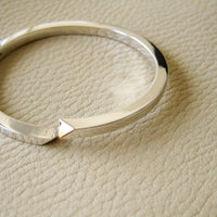 Heavy 46g Modernist Danish sterling silver bangle with gold tips
