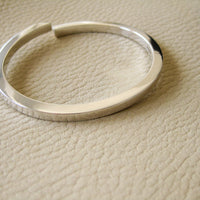 Heavy 46g Modernist Danish sterling silver bangle with gold tips