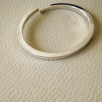 Heavy 46g Modernist Danish sterling silver bangle with gold tips