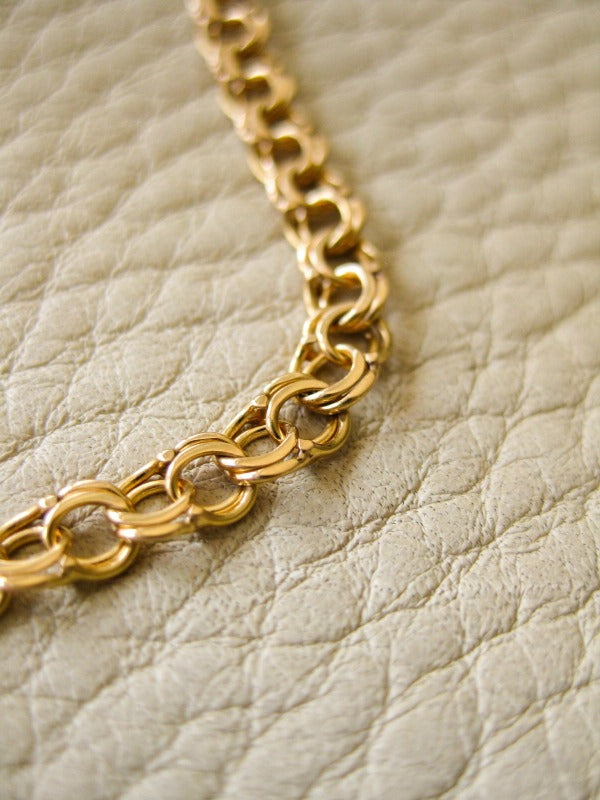 Dainty 18k double-link solid gold bracelet - Avesta, Sweden 1960
