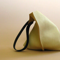 Wedge bag - Thick cream bull hide