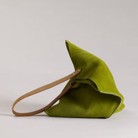 Wedge bag - Leaf green suede
