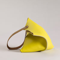 Wedge bag - Lemon yellow leather