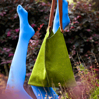 Wedge bag - Leaf green suede