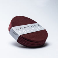 Leather Coasters - 6 coaster set