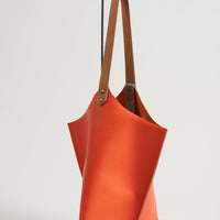 Wedge bag - Papaya orange leather