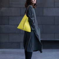 Wedge bag - Lemon yellow leather