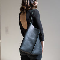 Wedge bag - Thick cream bull hide