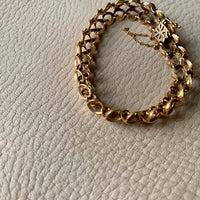 18k gold midcentury modern unique gold link bracelet size 7