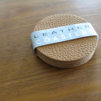 Leather Coasters - 6 coaster set