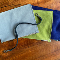 Suede zipper pouch 10 x 7 accessories case