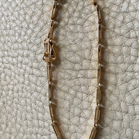 Chic square link 18k solid gold bracelet - Mid century