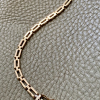 Chic square link 18k solid gold bracelet - Mid century