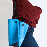 Diamond tote - Mineral Blue leather