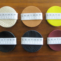 Leather Coasters - 6 coaster set