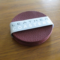 Leather Coasters - 6 coaster set