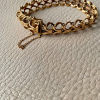 18k gold midcentury modern unique gold link bracelet size 7