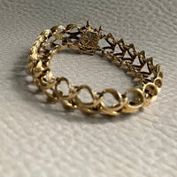 18k gold midcentury modern unique gold link bracelet size 7