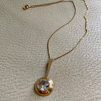 18k gold vintage swedish pendant necklace 17inch