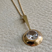 18k gold vintage swedish pendant necklace 17inch