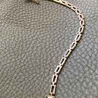 Chic square link 18k solid gold bracelet - Mid century