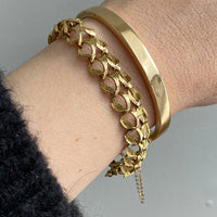 18k gold midcentury modern unique gold link bracelet size 7