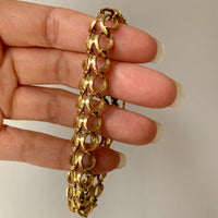 18k gold midcentury modern unique gold link bracelet size 7