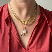 18k gold vintage swedish pendant necklace 17inch