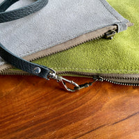 Suede zipper pouch 10 x 7 accessories case