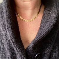 Shimmering 24g Gold necklace - Hexagon link solid 18k gold - Italian vintage