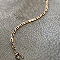 Chic square link 18k solid gold bracelet - Mid century