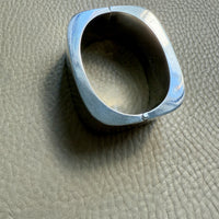 WIDE Sterling Silver Taxco Hinged Bangle - 6.6 inch interior circumference
