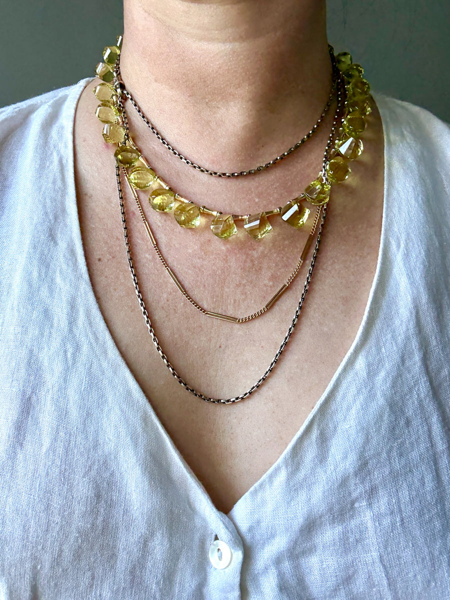 JUICY! Graduated Lemon Quartz and 14k gold necklace - 18 inch length