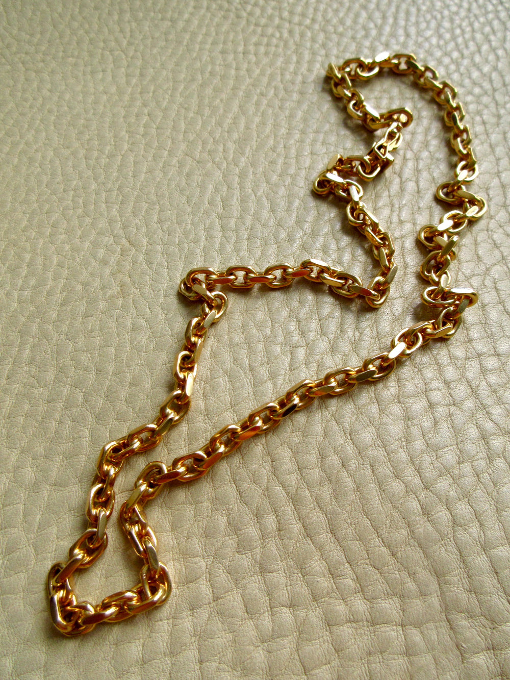 1985 Chunky 4.7mm Vintage Swedish 18k Gold 51g Biker Chain Necklace – 19.5" Length