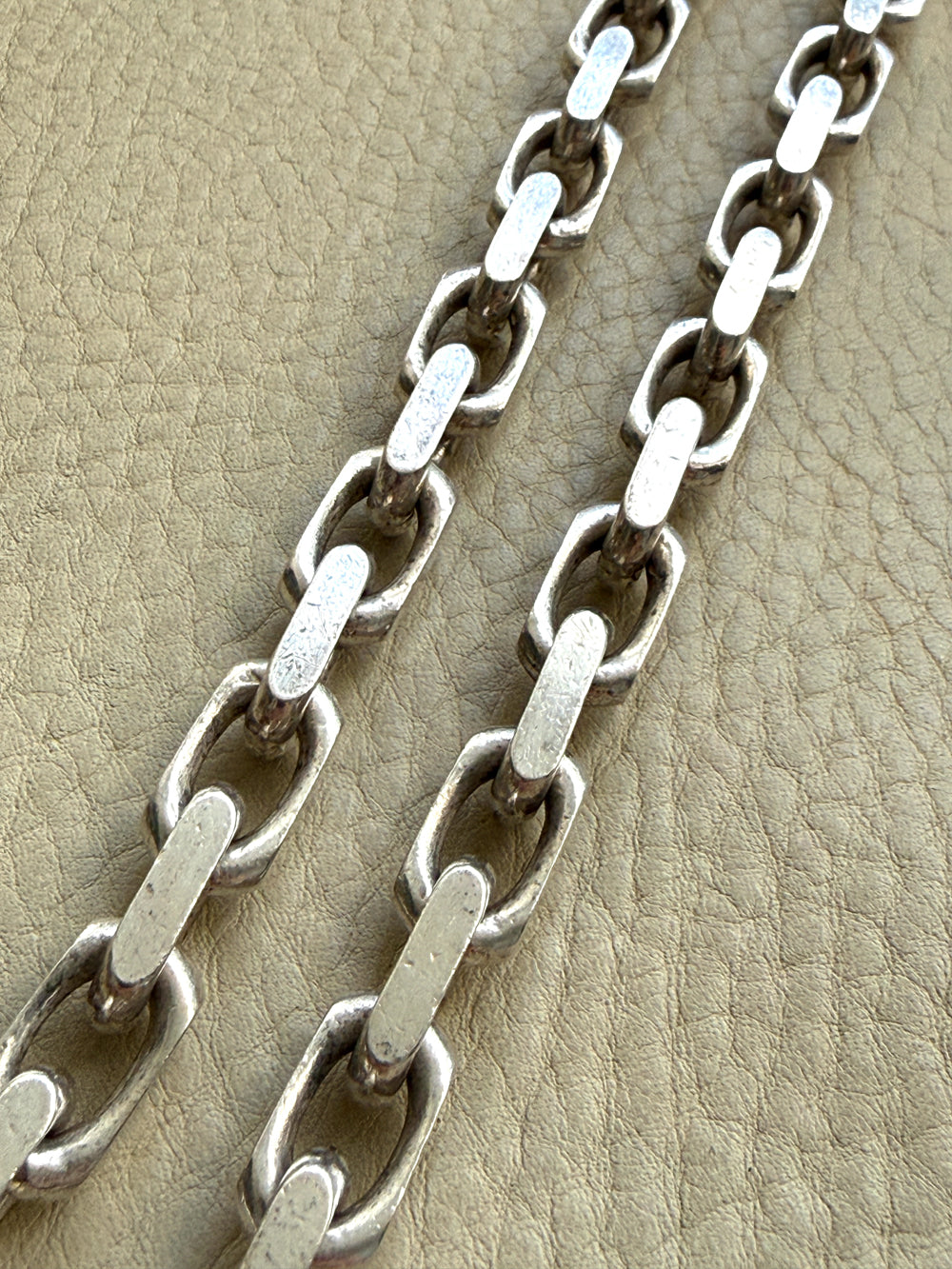 Vintage Sterling Silver Chunky Biker Link Chain Necklace – 22 Inch Length