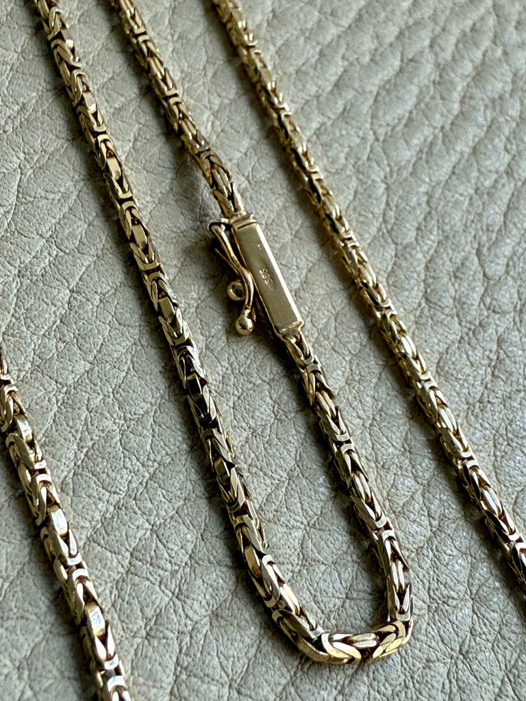 Antique Byzantine Link Necklace in 14k gold - Excellent 35.75” long length!