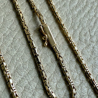 Antique Byzantine Link Necklace in 14k gold - Excellent 35.75” long length!