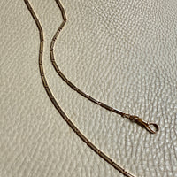 18k Gold Bar-Link Watch Chain Necklace with Dog Clip - 17 inch length