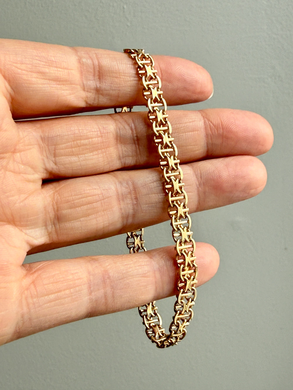 1964 Star link with bars - Bracelet in 18k gold - 7.5 inch length