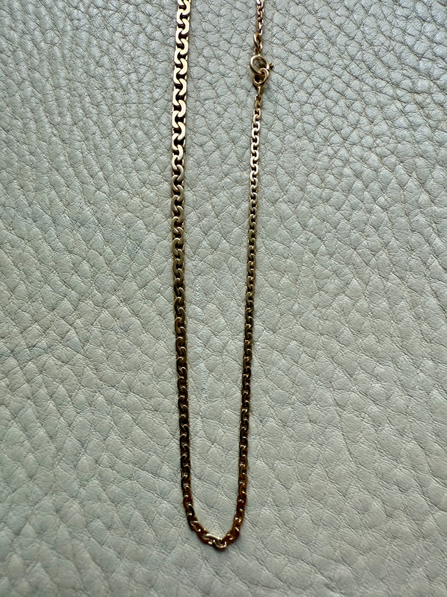 Vintage 18k gold Virola Link Necklace - Graduated width - 17.4 inch length