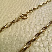 9k Gold English Oval Link Necklace - 17.75 inch length