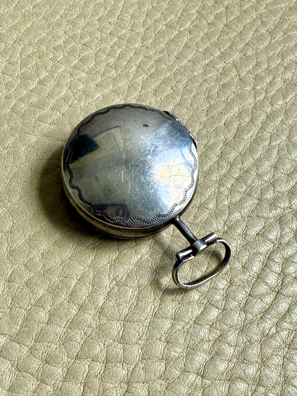 Antique Swedish Silver Round Locket / Pill Container Pendant – 1.6 Inch
