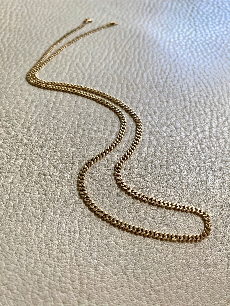 Vintage 18k gold pressed curb link necklace - 17.7 inch length