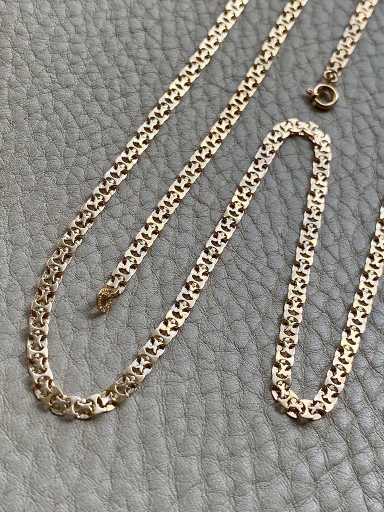 1982 Swedish Lacey 18k Gold I-link necklace - 31.5 inch length